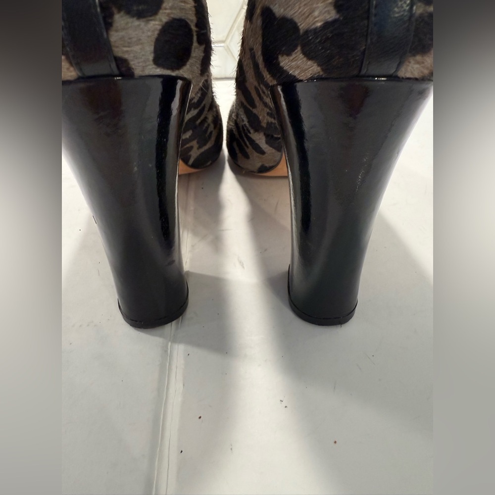 Cole Haan Chelsea Real Cow Fur Block Heel Pump Size 9.5 Leopard Print - Picture 8 of 14